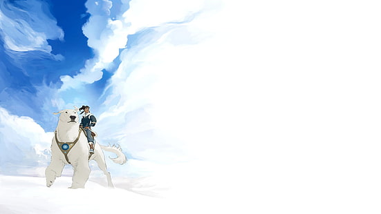 The Legend of Korra, Korra, Naga, Avatar: The Last Airbender, anime, HD wallpaper HD wallpaper