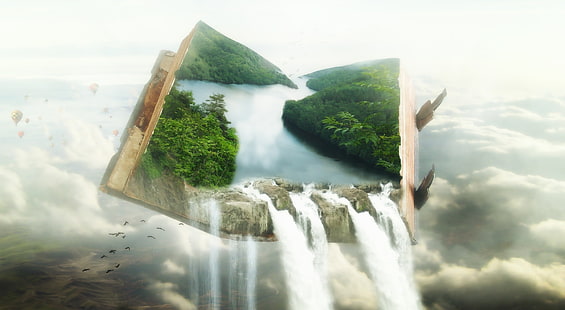 Dont judge a book by its cover., Aero, Creative, Photoshop, Fantasy, Book, photomanipulation, HD wallpaper HD wallpaper