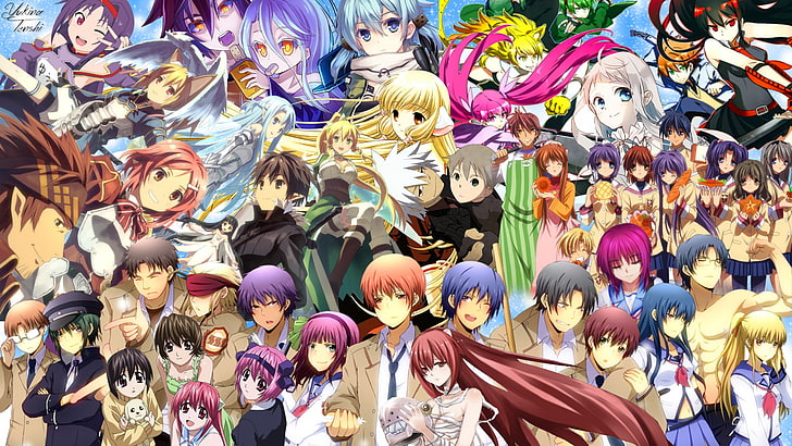 Anime, Crossover, Akame (Akame Ga Kill!), Akame ga Kill !, Angel Beats !, Anohana, Asada Shino, Asuna Yuuki, Chobits, Clannad, Kazuto Kirigaya, Keiko Ayano, Kirito (Sword Art Online), Klein (Sword Art Online), Leafa (Sword Art Online), Lisbeth (Sword Art Online), Meiko Honma, No Game No Life, Pina (Sword Art Online), Rika Shinozaki, Ryoutarou Tsuboi, Shiro (No Game No Life), Silica (Sword Art Online), Sinon (Sword Art Online), Sora (No Game No Life), Suguha Kirigaya, Sword Art Online, Sword Art Online II, Yui (Sword Art Online), Yuuki Konno, Tapety HD