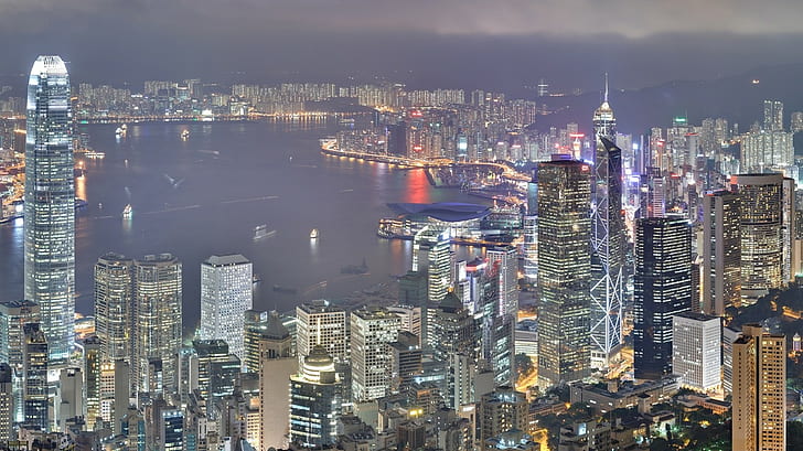 Hong Kong, cidade, paisagem, HD papel de parede
