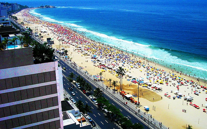 architecture, brazil, buildings, cities, cityscapes, copacabana, janeiro, rio, HD wallpaper