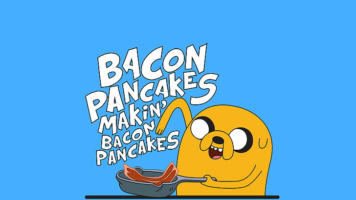 Adventure Time Blue Pancakes Bacon HD, kreskówka / komiks, niebieski, przygoda, czas, bekon, naleśniki, Tapety HD