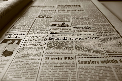 アーカイブ、グリヴィツェ、情報、ニュース、新聞、ノヴィニーグリウィッキー、古い、古い新聞、レトロ、セピア、1960年代、 HDデスクトップの壁紙 HD wallpaper