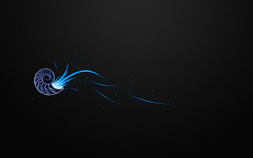 Nautilus, arte azul, arte digital, 1920x1200, nautilus, HD papel de parede HD wallpaper