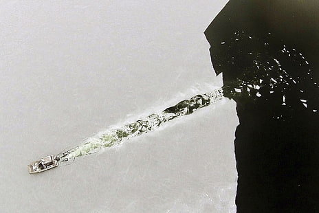 pemecah es, es, perahu, air, pemandangan udara, musim dingin, Wallpaper HD HD wallpaper
