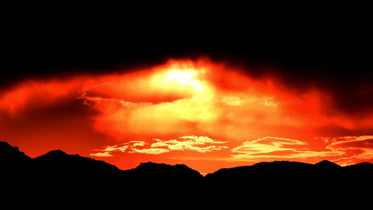 Gut .........., Glut, Berg, erstaunlich, Licht, Wolken, 3d und abstrakt, HD-Hintergrundbild