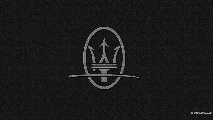 Maserati logo, Maserati, logo, carbon fiber, HD wallpaper