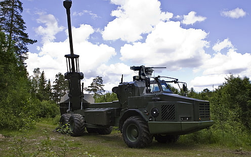 зелен боен танк, BAE Systems Bofors, Archer Artillery System, шведска армия, самоходна гаубица, FH77BW L52, HD тапет HD wallpaper