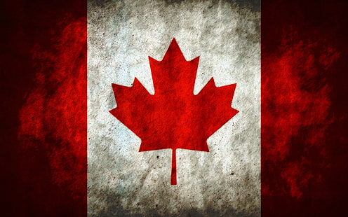 カナダ、カナダ、旗、旗、グランジ、 HDデスクトップの壁紙 HD wallpaper