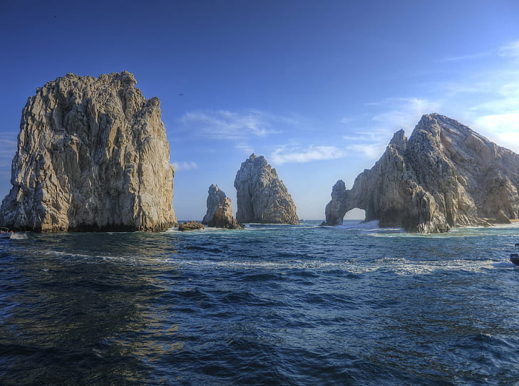 formacja skalna fotografia krajobrazowa, cabo san lucas, cabo san lucas, Cabo San Lucas, formacja skalna, fotografia krajobrazowa, S110, HDR, morze, natura, plaża, wybrzeże, skała - obiekt, krajobraz, scenics, lato, niebieski, klif, woda , wyspa, Tapety HD
