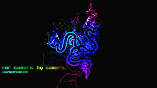 Logotipo de Razer, Razer, videojuegos, juegos de PC, fondo simple, simple, colorido, Fondo de pantalla HD HD wallpaper