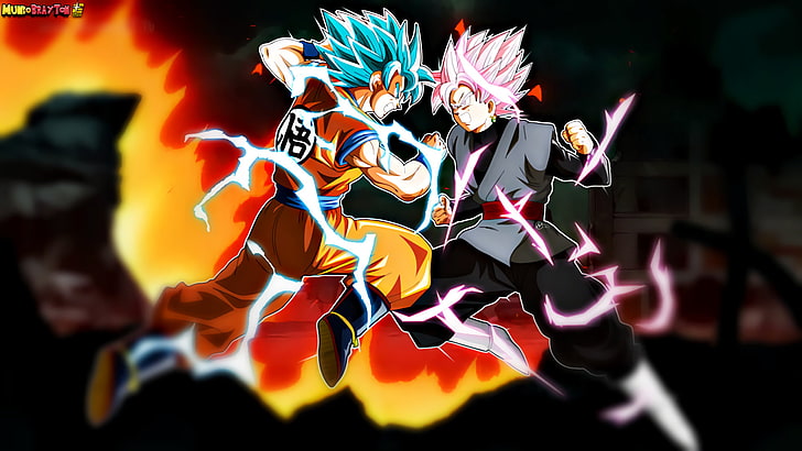 Illustration de Super Saiyan Blue et de Saiyan Rose Son Goku, Dragon Ball, Dragon Ball Super, Fond d'écran HD