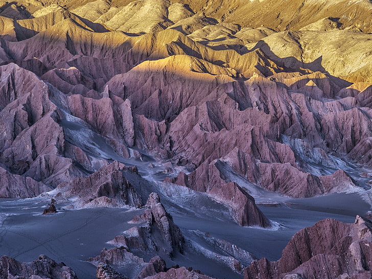 Peinture de formations rocheuses brunes, Death Valley, Coucher de soleil, Désert d’Atacama, iPad Pro, Stock, HD, 5K, Fond d'écran HD