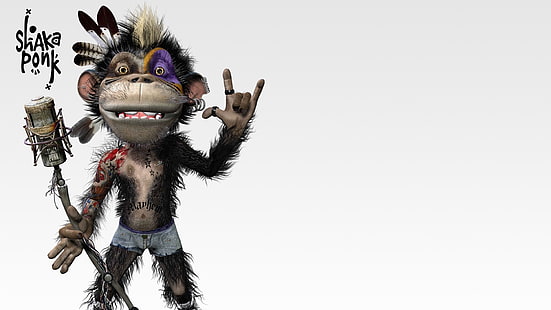 Иллюстрация обезьяны Shak Ponk, животные, обезьяна, HD обои HD wallpaper