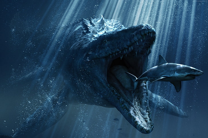 Dinosaur, movie, Best Movies of 2015, Jurassic World, shark, Dinosaurs, HD  wallpaper | Wallpaperbetter