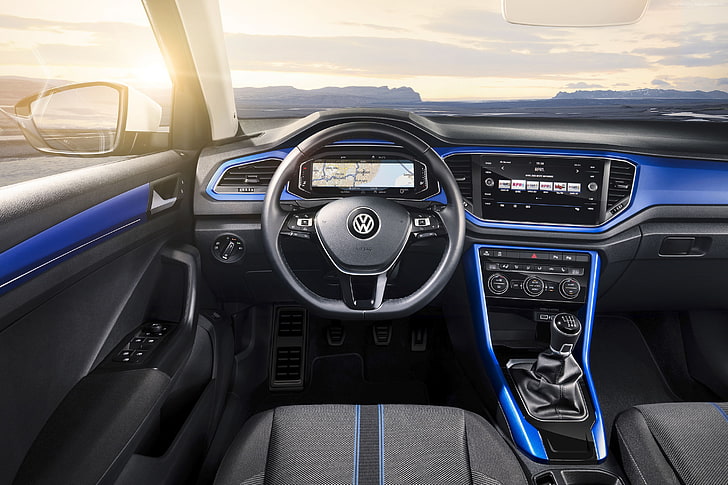 4k, Volkswagen T-Roc, 2020 Автомобили, интериор, HD тапет