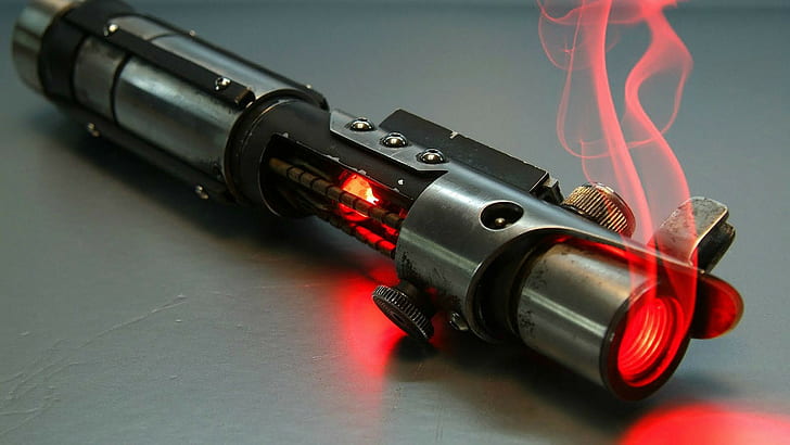 szary i czarny laser, Star Wars, miecz świetlny, Tapety HD