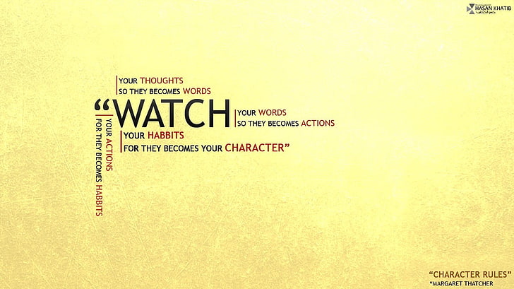 fond jaune avec superposition de texte de montre, citation, source d'inspiration, Fond d'écran HD