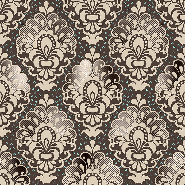 background, brown, ornament, style, vintage, seamless, victorian, HD wallpaper