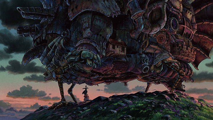 Studio Ghibli, anime, Hauru no Ugoku Shiro, castelo em movimento de Howl, HD papel de parede