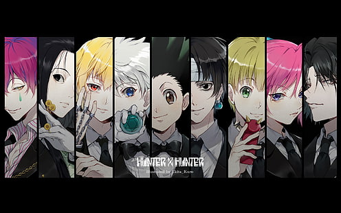Hunter x Hunter, anime, Gon css, Hisoka, Chrollo Lucifer, Kurapika, Irumi Zoldyck, Killua Zoldyck, Shalnark, Machi, Feitan, Sfondo HD HD wallpaper
