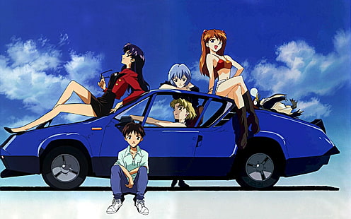 Ayanami Rei, Asuka Langley Soryu, Evangelion Neon Genesis, Ikari Shinji, gadis anime, Katsuragi Misato, Pen², Wallpaper HD HD wallpaper