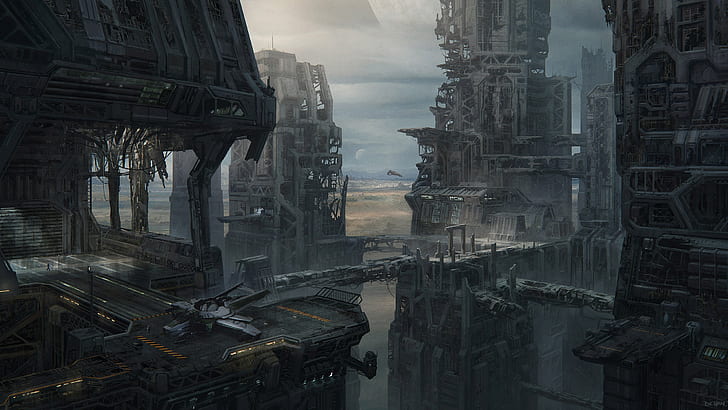 Star Citizen Spaceship Abandon Deserted Buildings HD, gry wideo, budynki, gwiazda, statek kosmiczny, porzucić, opuszczony, obywatel, Tapety HD