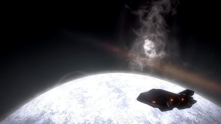 черный космический корабль, элитный: опасный, космический, HD обои