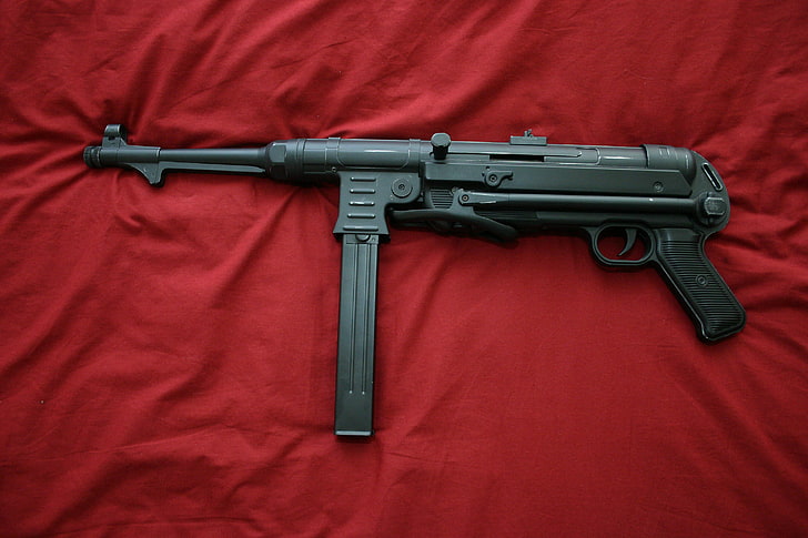 Black Sub Machine Gun игрушка, оружие, война, пистолет, мир, второй раз, MP 40, HD обои