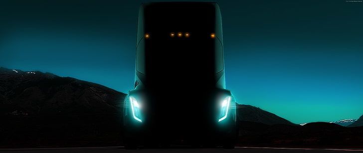Tesla Semi Truck, электромобиль, 5к, HD обои