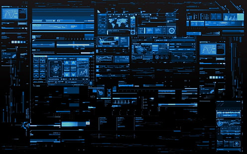 technologie, bleu, technologie, art numérique, Fond d'écran HD HD wallpaper