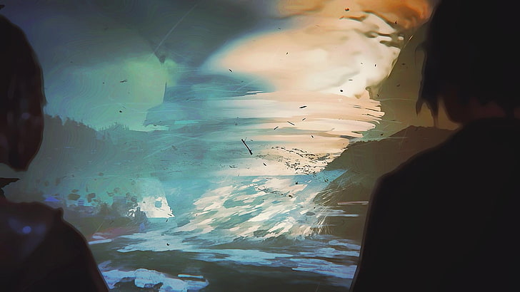 Tapeta przedstawiająca dwie postacie zwrócone w stronę wody, Life Is Strange, Tapety HD