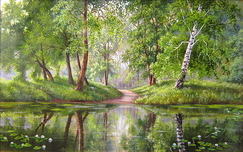 Forest Landscape Reflections Fondo de pantalla gratis 2560 × 1600, Fondo de pantalla HD HD wallpaper