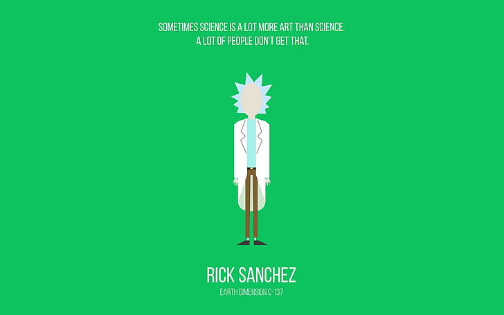 Rick Sanchez, Rick and Morty, minimalizm, kreskówka, Rick Sanchez, Tapety HD