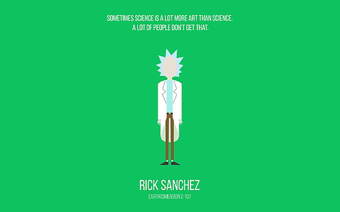 Rick Sanchez, Rick and Morty, minimalism, การ์ตูน, Rick Sanchez, วอลล์เปเปอร์ HD HD wallpaper