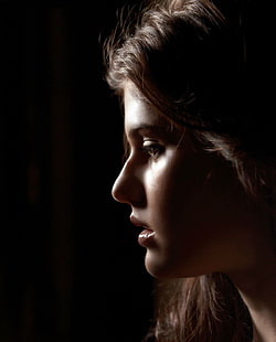 Alexandra Daddario, kvinnor, ansikte, profil, HD tapet HD wallpaper