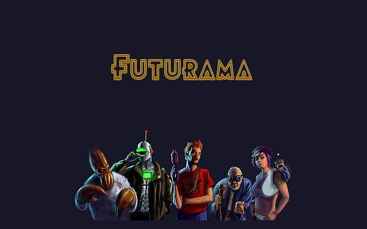 Futurama wallpaper, Futurama, Zoidberg, Turanga Leela, Bender, Philip J. Fry, HD wallpaper