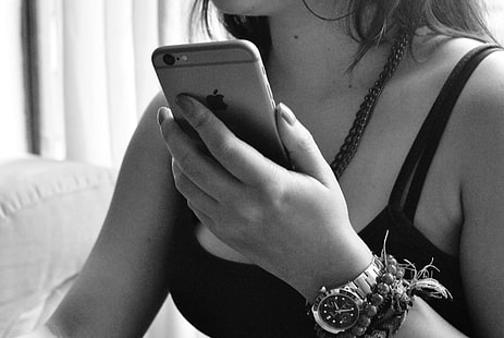 чёрно-белое, iphone, мобильный телефон, на телефоне, рок, смартфон, HD обои HD wallpaper