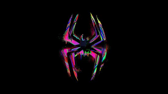 Человек-паук: Через вселенные, Майлз Моралес, Человек-паук, логотип, анимационный фильм, HD обои HD wallpaper