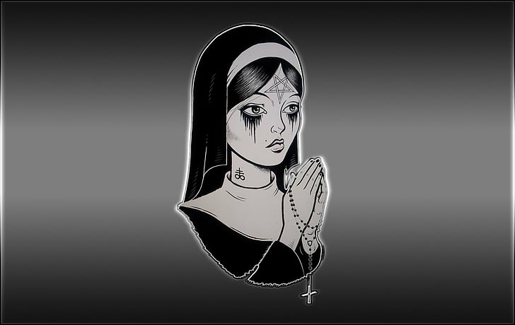 монахиня, сатанинска, сребърна, HD тапет