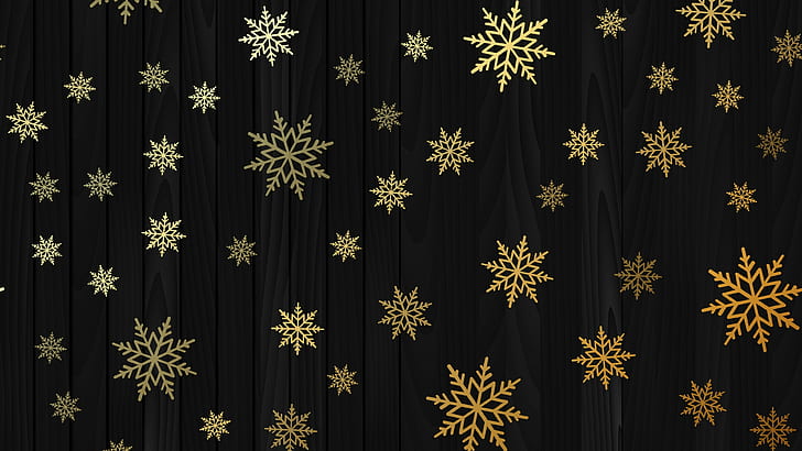 kepingan salju, emas, pola, desain, natal, kepingan salju, dekorasi, Wallpaper HD