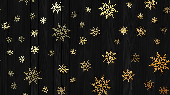 snowflake, gold, pattern, design, christmas, snowflakes, decor, HD wallpaper HD wallpaper