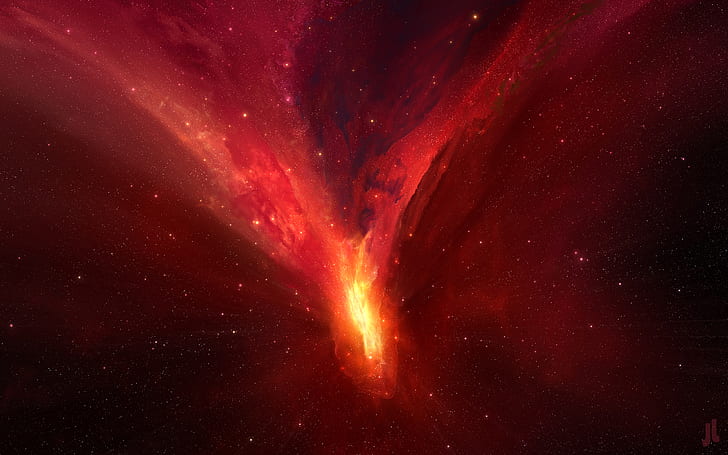 Nebula, Merah, Wallpaper HD
