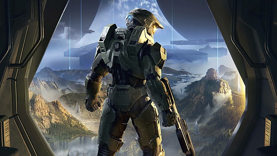 Halo, Halo Infinite, e32019, Xbox, Xbox One, Master Chief, video game characters, video games, assault rifle, armor, HD wallpaper HD wallpaper