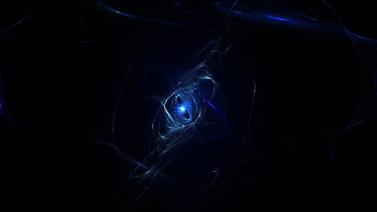 ภาพประกอบแสงสีฟ้านามธรรมเศษส่วนศิลปะดิจิตอลงานศิลปะ, วอลล์เปเปอร์ HD HD wallpaper