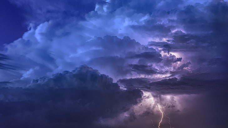 night, sky, thunderstorm, HD wallpaper