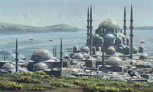 concept art, architettura, città, ottomano, impero ottomano, Istanbul, Repubblica di Turchia, Sfondo HD HD wallpaper