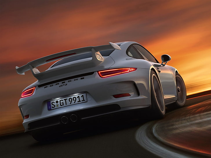 Porsche 911 GT3 coupé bianca, porsche 911 gt3, auto, auto, automobili, svolta, Sfondo HD