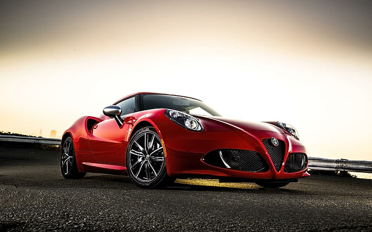 2015 Alfa Romeo 4C, red alfa romeo sports car, alfa, romeo, 2015, cars, alfa romeo, HD wallpaper