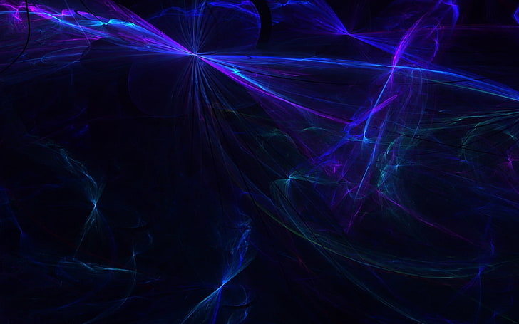 Ilustración de iluminación púrpura y azul, humo, plexo, cortinas, líneas, luz, sombra, fondo, Fondo de pantalla HD